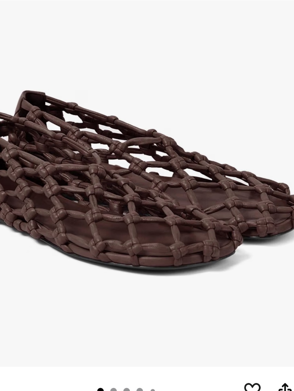 Woven Knot-Detail Brown Leather Sandals